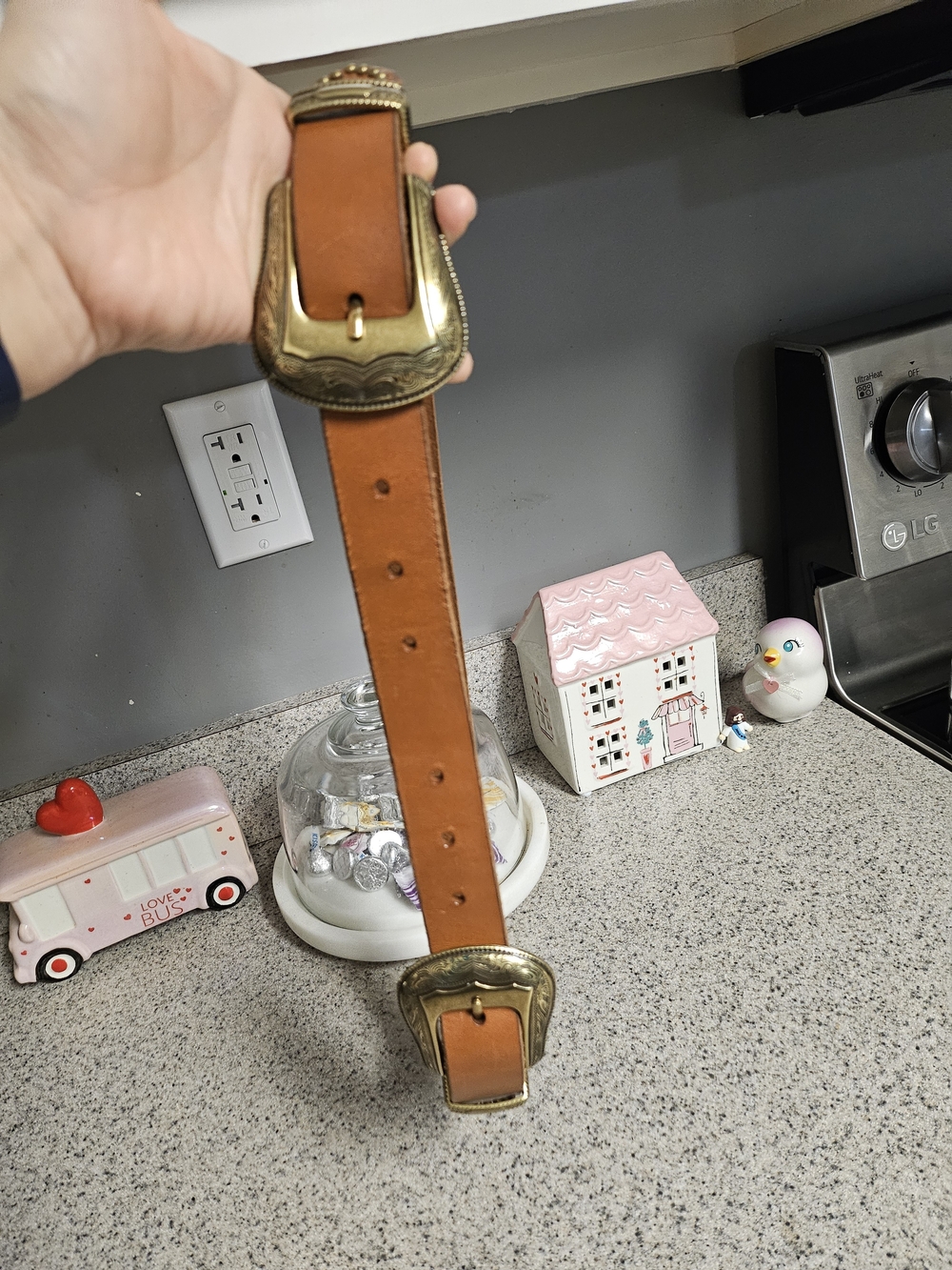 Anthropologie Tooled Leather Western Belt - Tan - Picture 4 of 12